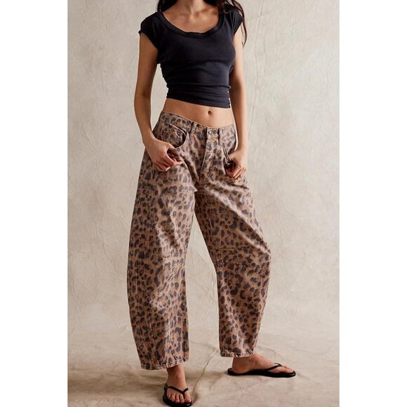 Womens Stretchy Wide Leg Crop Jeans Micro Cotton Spandex Mid Rise Casual - Picture 3 of 4